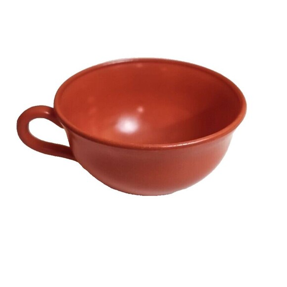 Hazel Atlas Ovide rust vintage set 2 cups w/ open sugar bowl - Picture 7 of 7